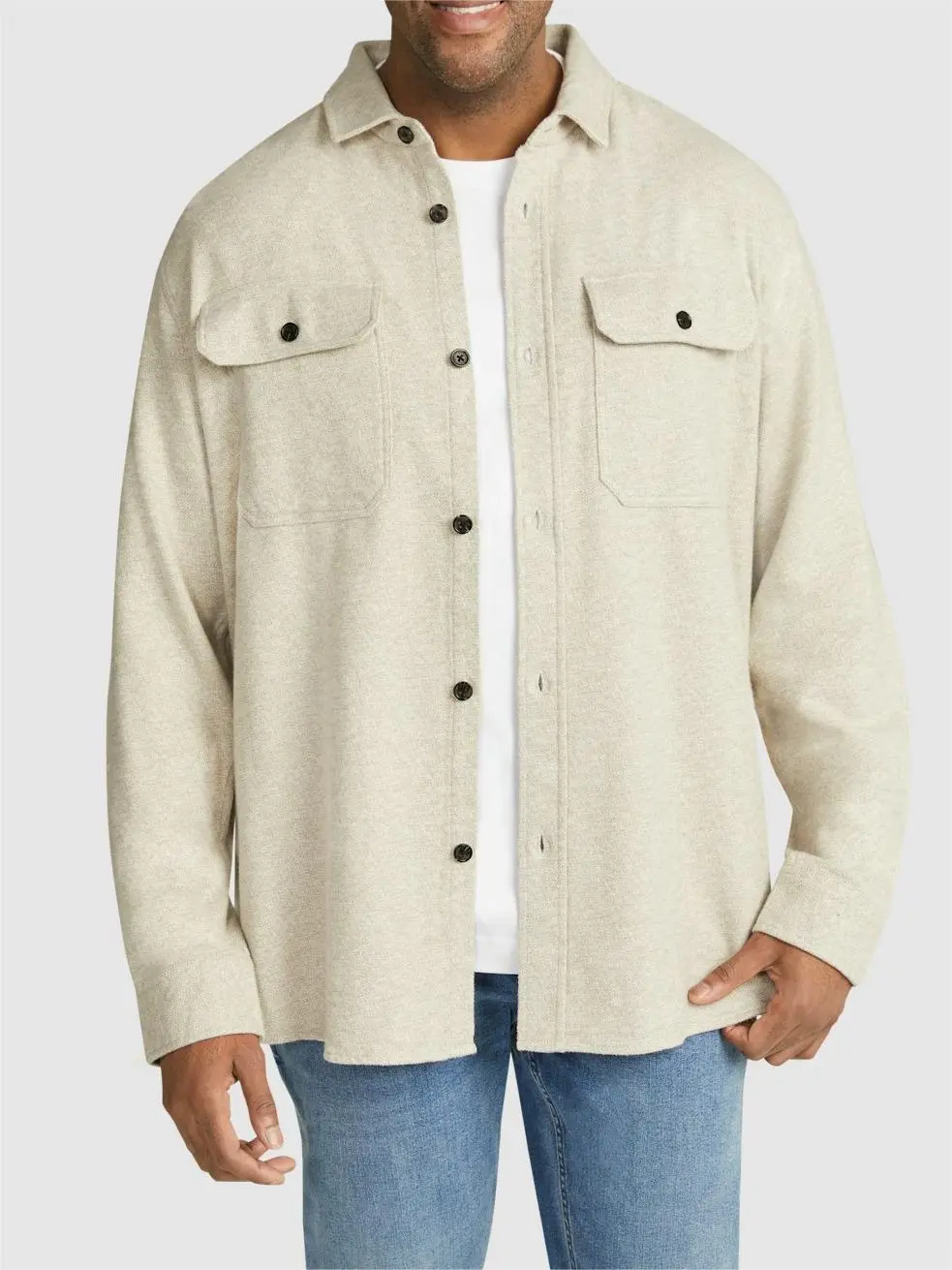 OATMEAL BRUSHED OVERSHIRT