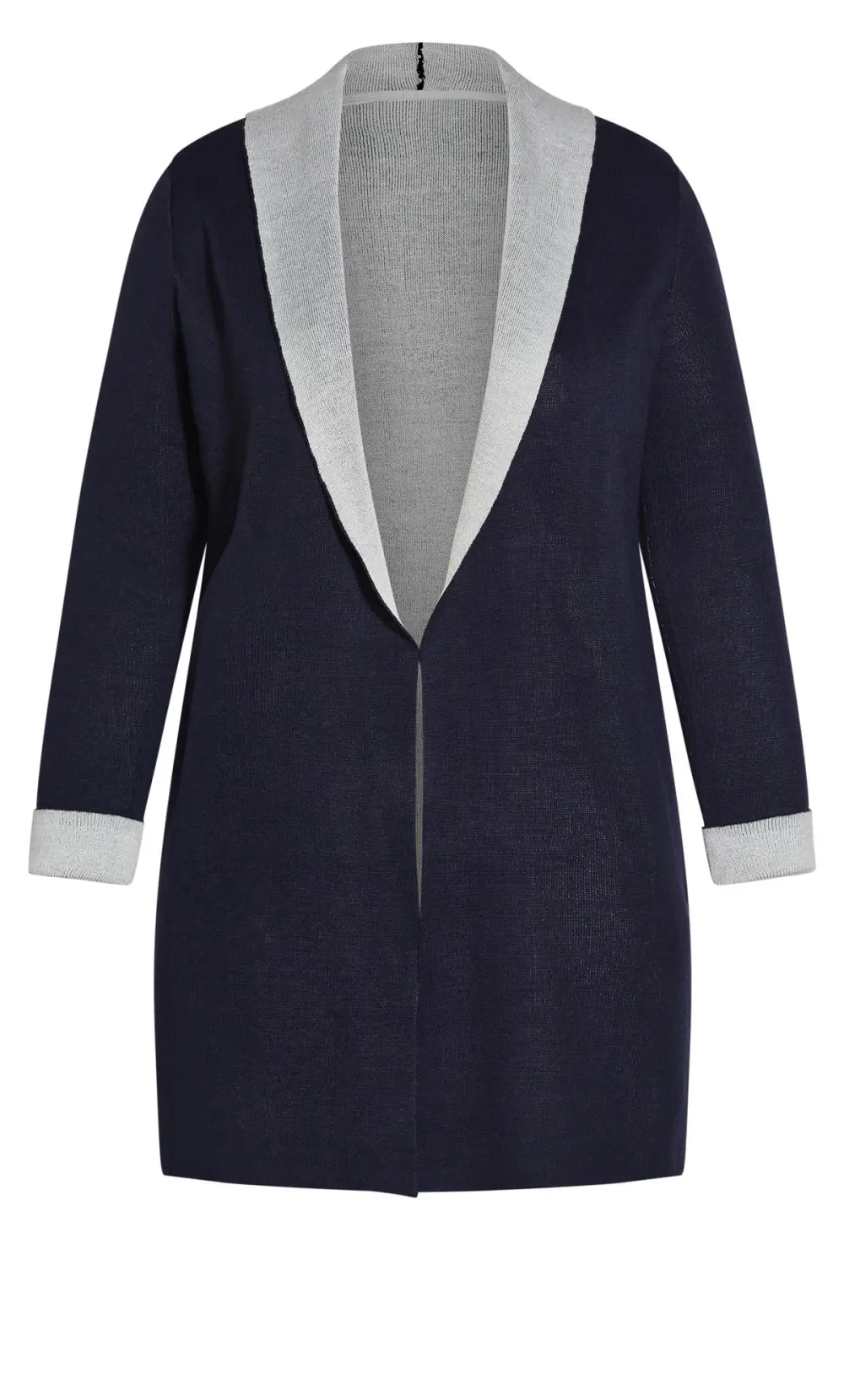 Evans Navy Hooded Longline Cardigan