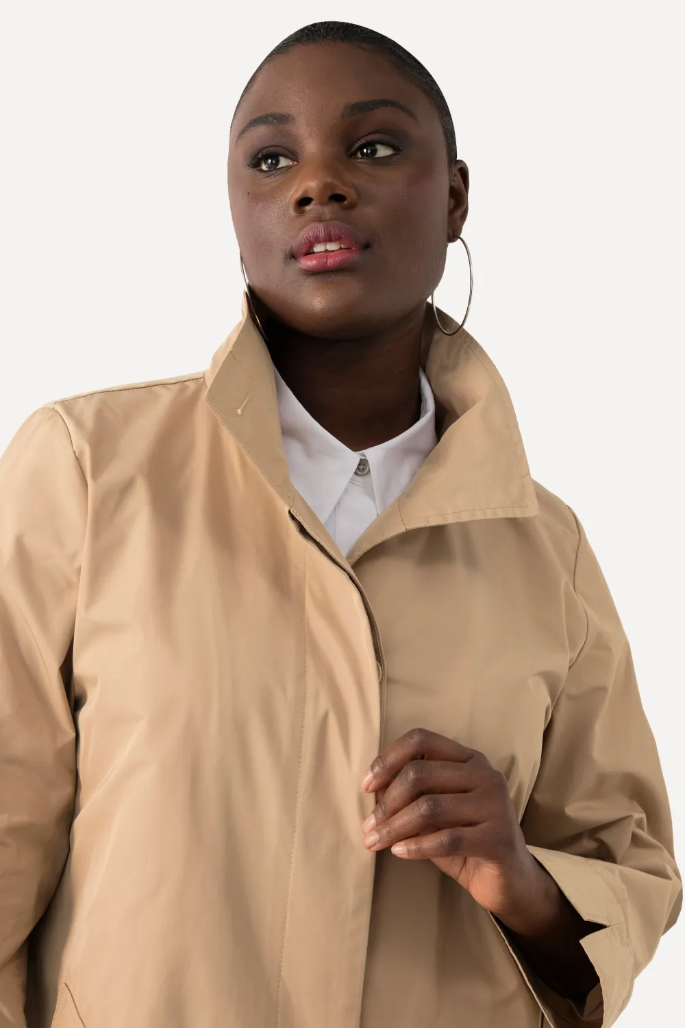 Jacke Stehkragen Rückenfalte Langarm