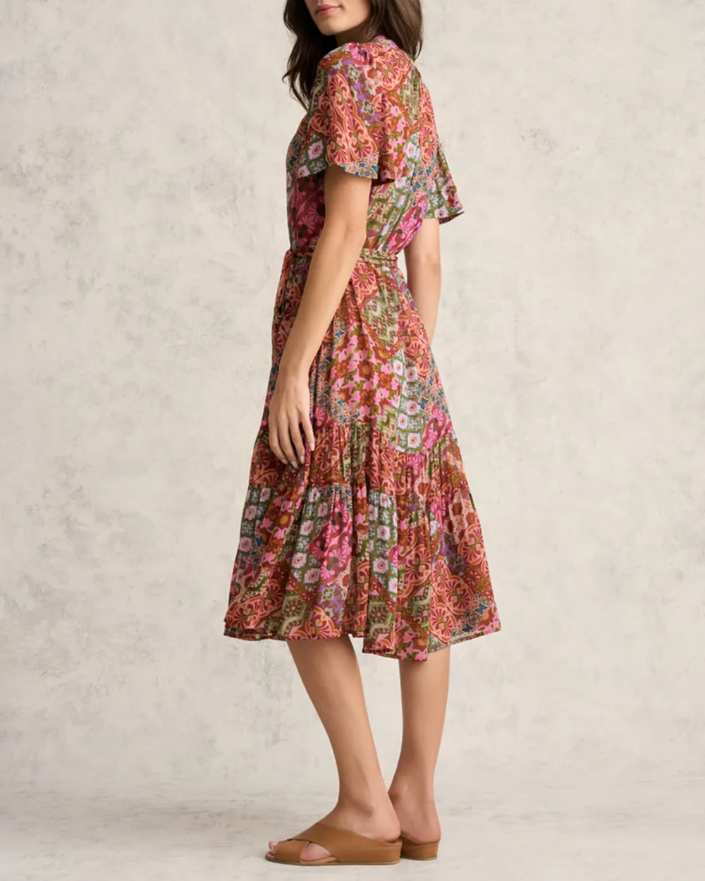 Georgette Flutter Sleeve Dress