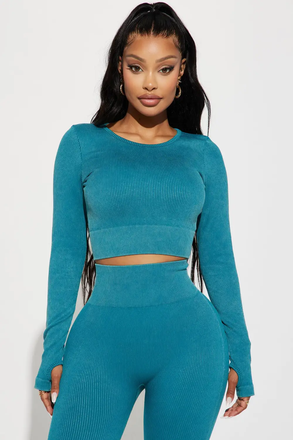 Sonia Washed Active Top - Teal