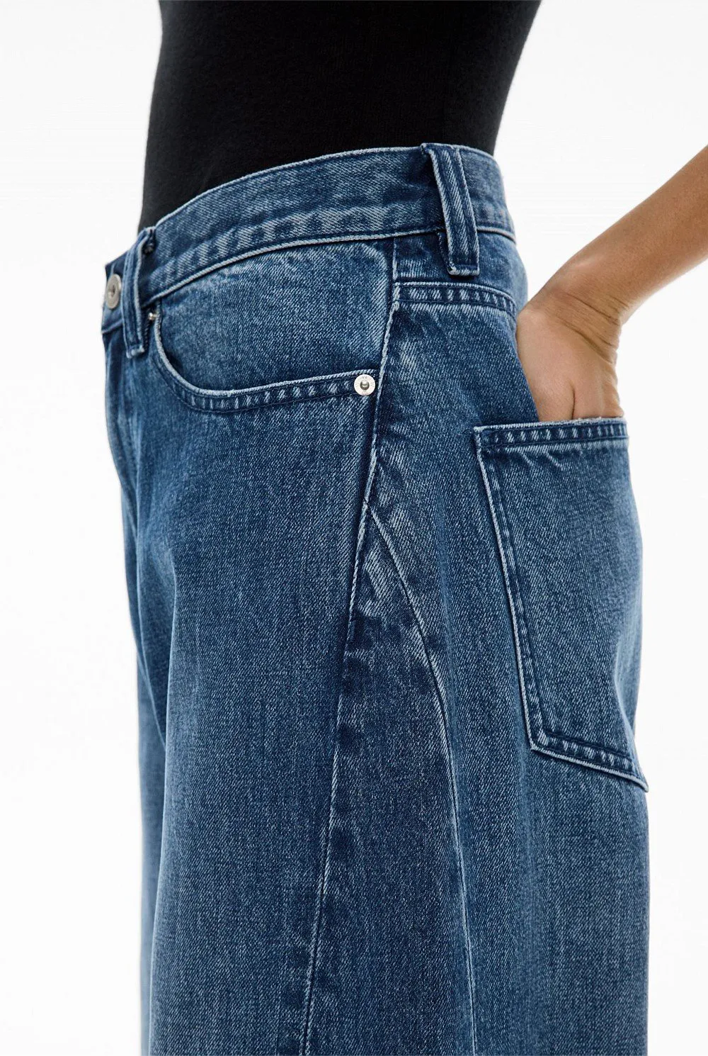 Cylindrical Denim Long Pants