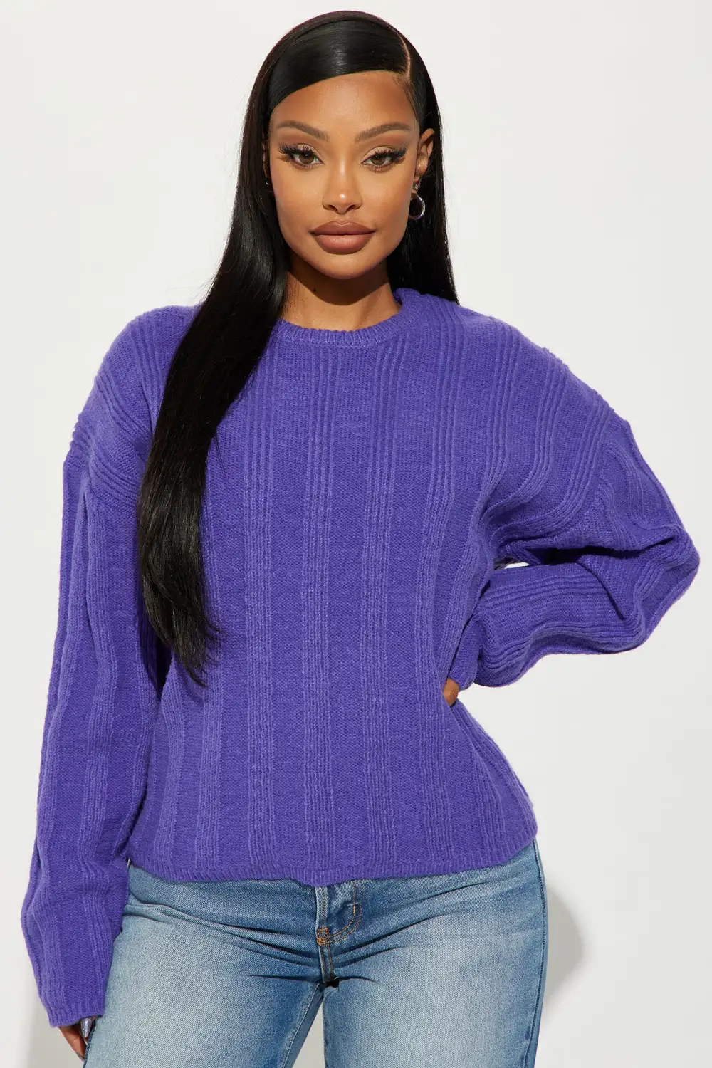 Out And About Sweater - Purple