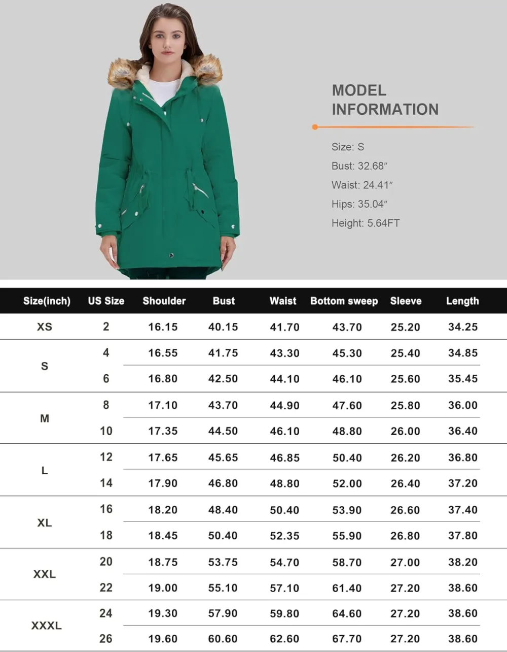 Women's Winter Coats Fleece Lined Parka Jacket Hooded Long Winter Warm Parka Coat with Pockets