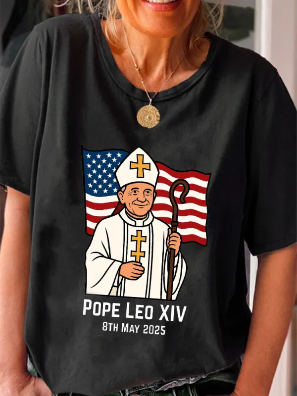 Women'S Pope Leo Xiv 8th May 2025 Round-Neck Short-Sleeved T-Shirt