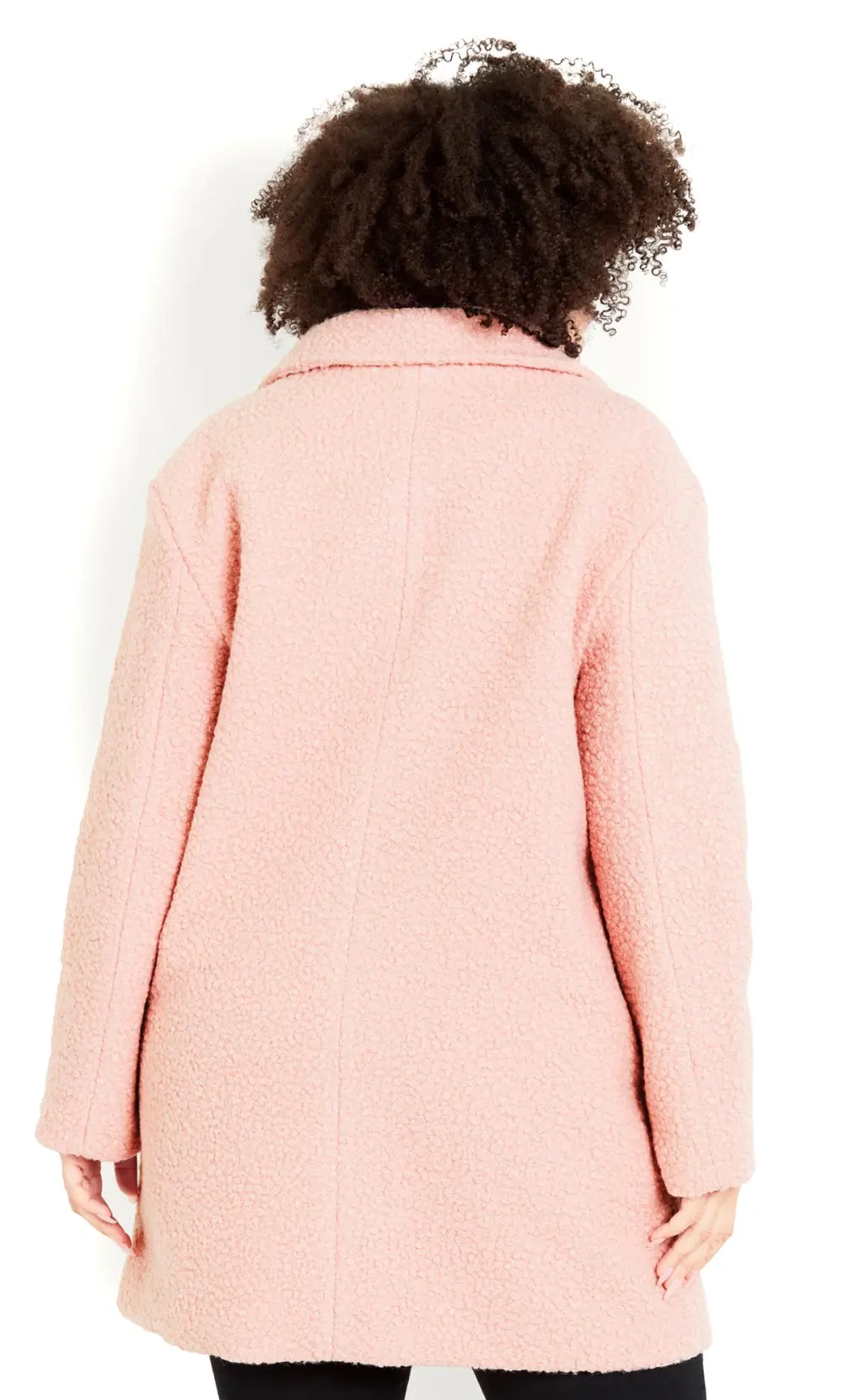 Evans Pink Boucle City Coat