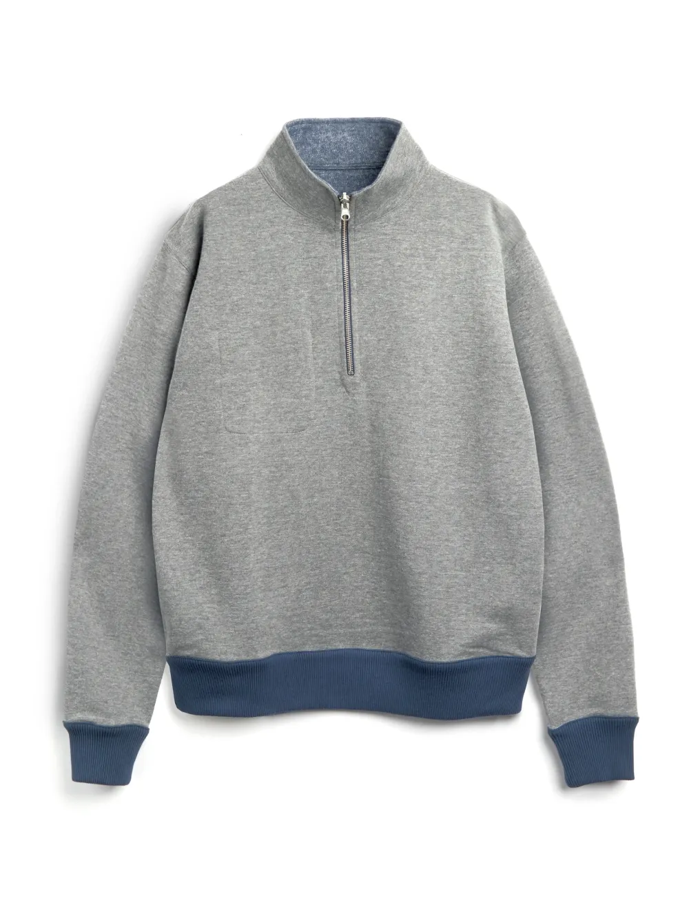 Navy Casual Style Half Zip Sweatshirt