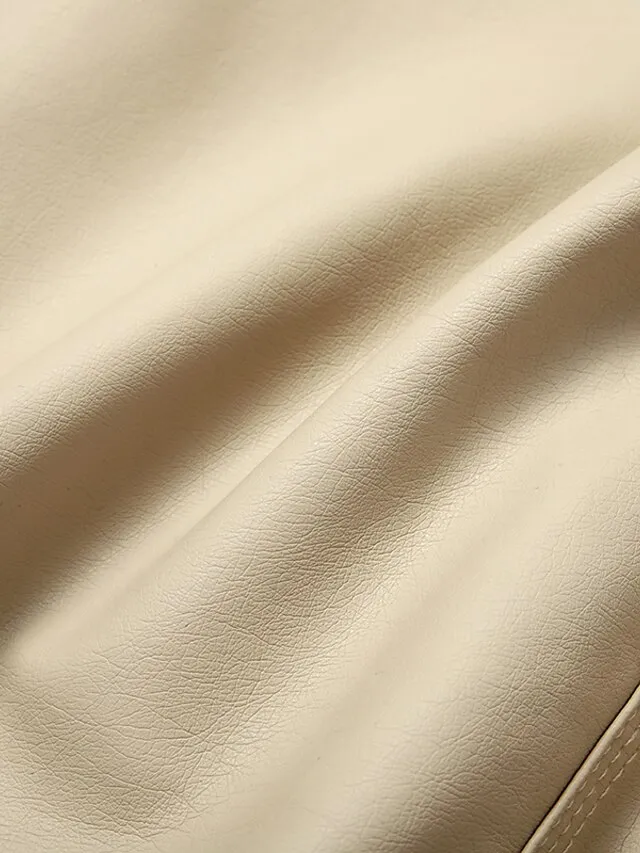 Women's Faux Leather Fall Hoodie Moto Biker Hoodie Jacket Windproof Warm Pocket Sports Solid Color Maillard Outerwear Long Sleeve Winter Fall Black Camel Red Street Casual Daily  M L XL