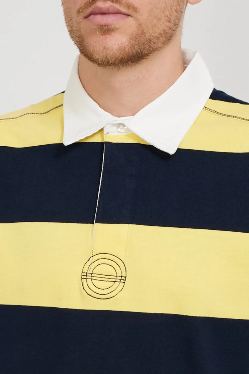 Striped Logo Rugby Polo Sweat Snapdragon