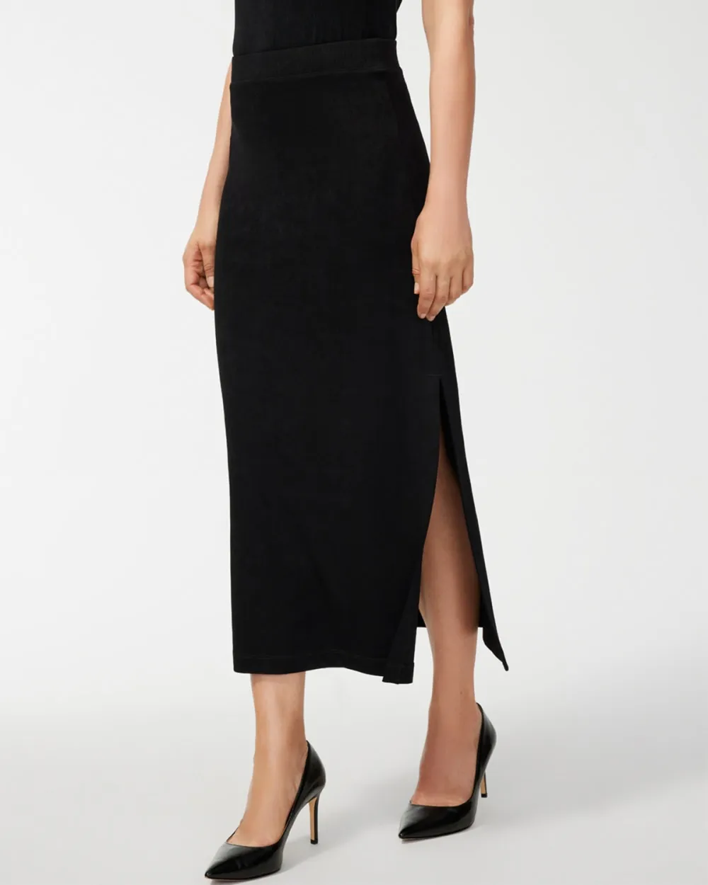 Split Hem Midi Skirt