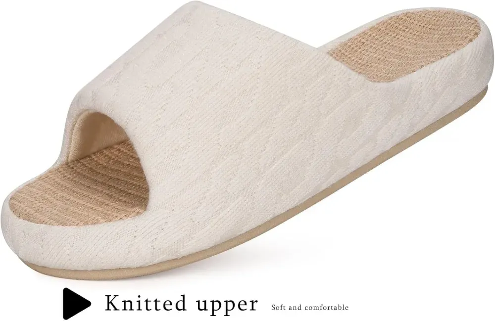 Slippers for Women Memory Foam Open Toe House Slippers Cute Comfy Bedroom Slides Slip on Slippers for Summer Indoor