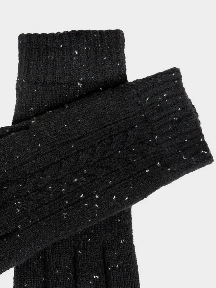 BLACK SPECKLED KNIT GLOVES​