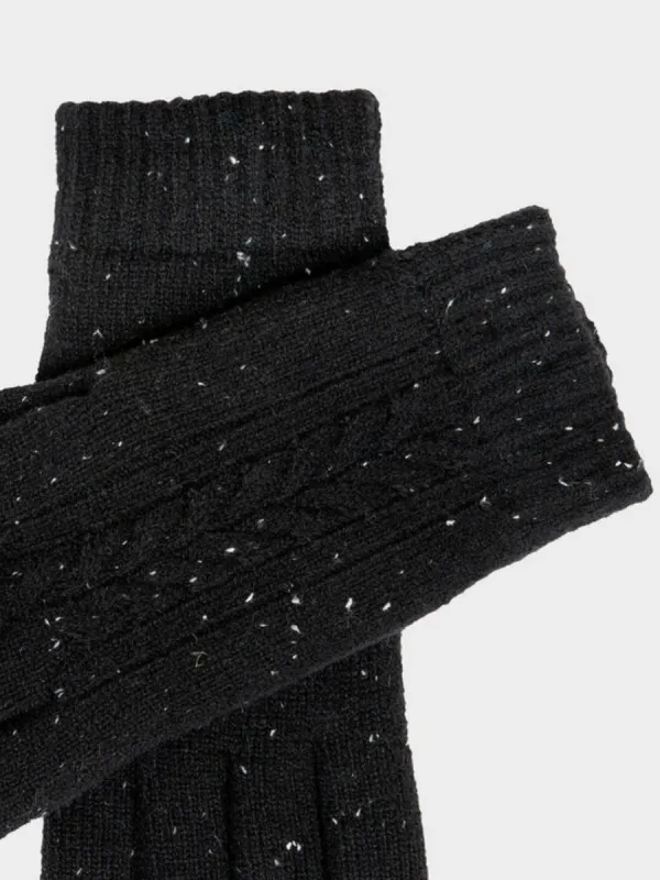 BLACK SPECKLED KNIT GLOVES​