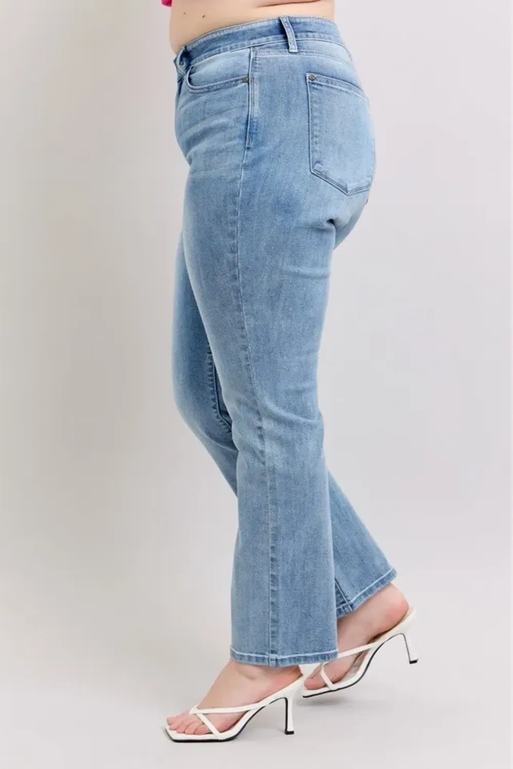 Blue Retro Simple Slim-Fit  Trousers