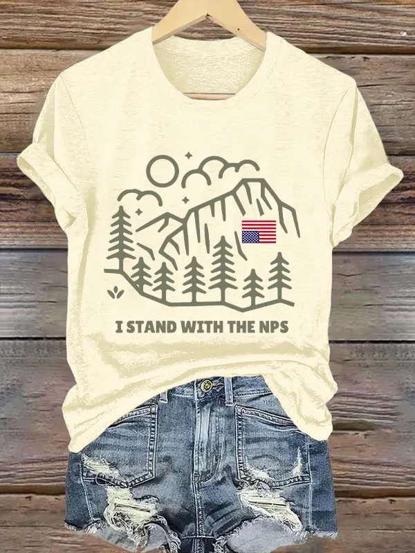 Women'S T-Shirt Retro I Stand With The NPS National Park Support Print T-Shirt