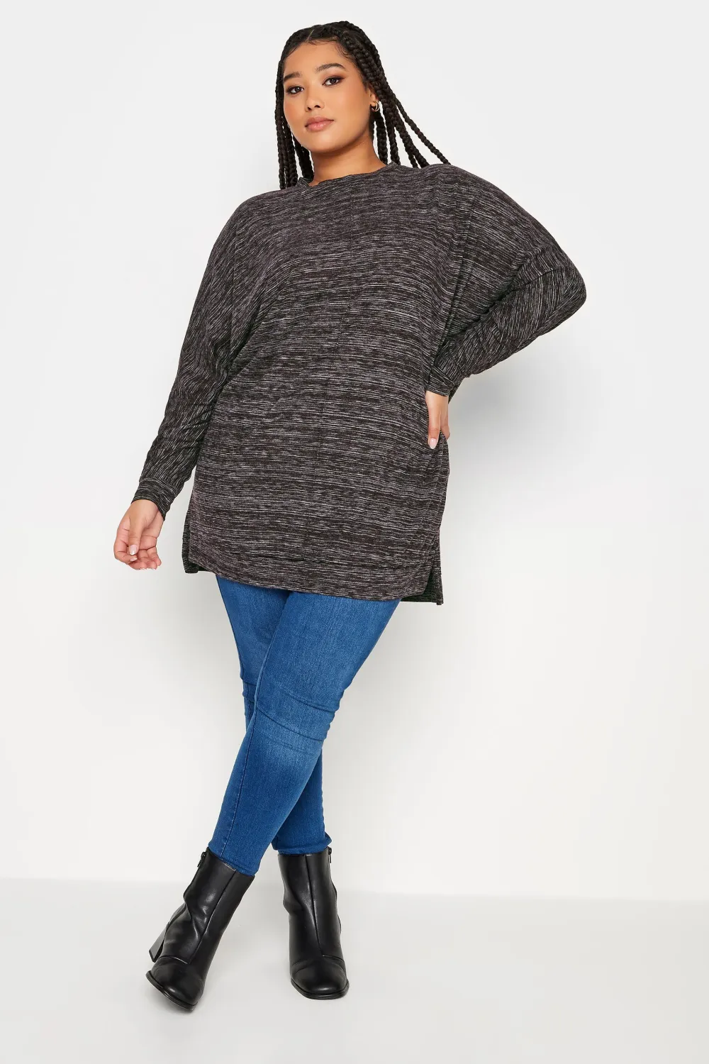 YOURS LUXURY Curve Grey Soft Touch Jumper