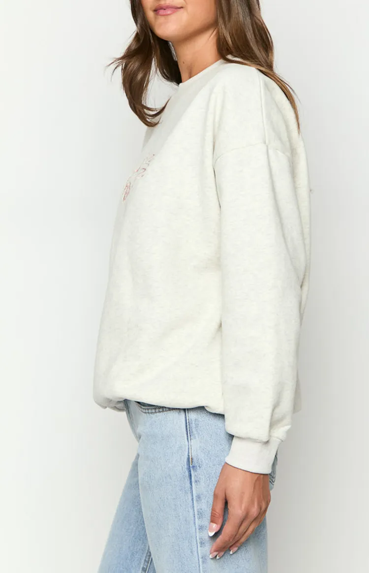 Crew Neck Solid Color Sweatshirt