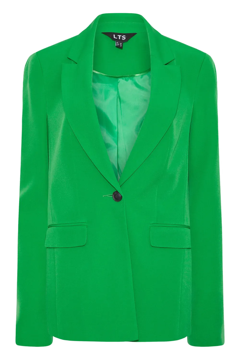 LTS Tall Bright Green Scuba Crepe Blazer