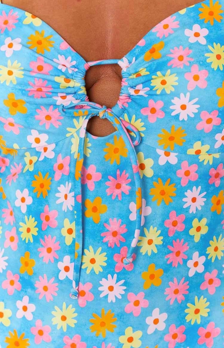 Multi Floral Blue One Piece