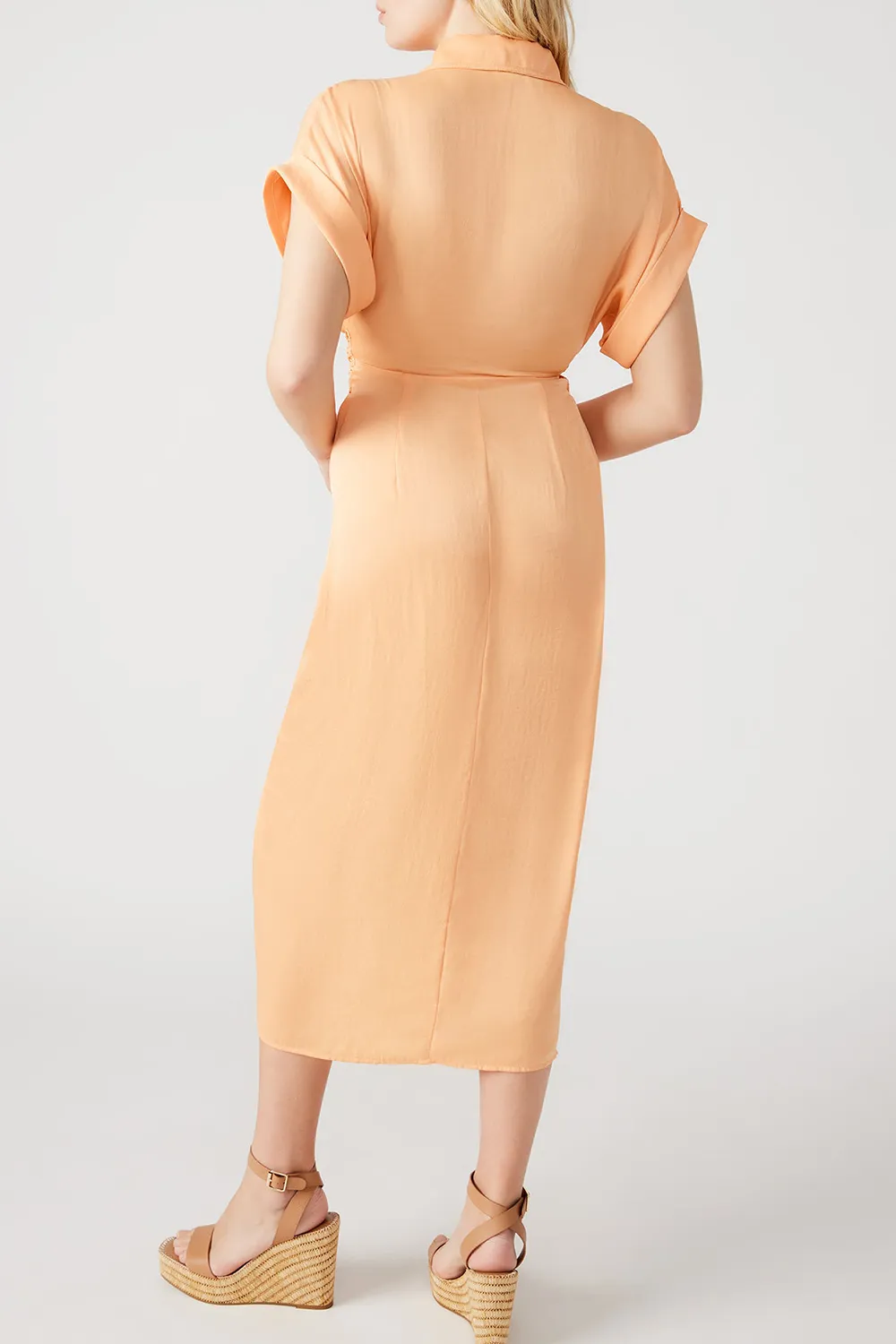 SLIGHT STRETCH DRESS PEACH