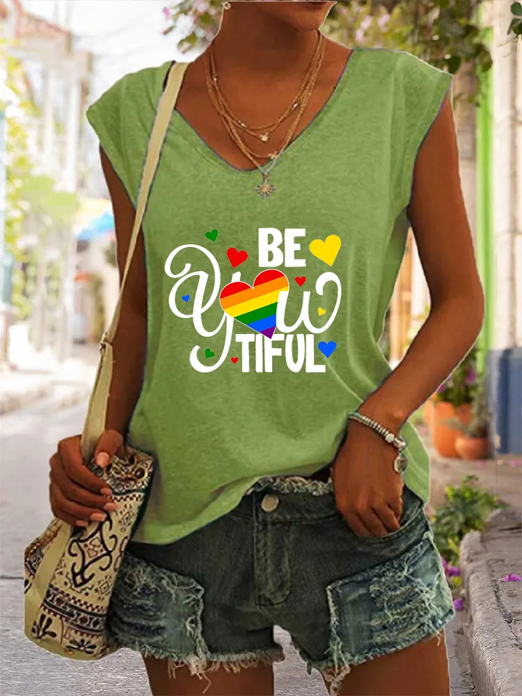Women's Gay Day Be You Want V-neck Vest