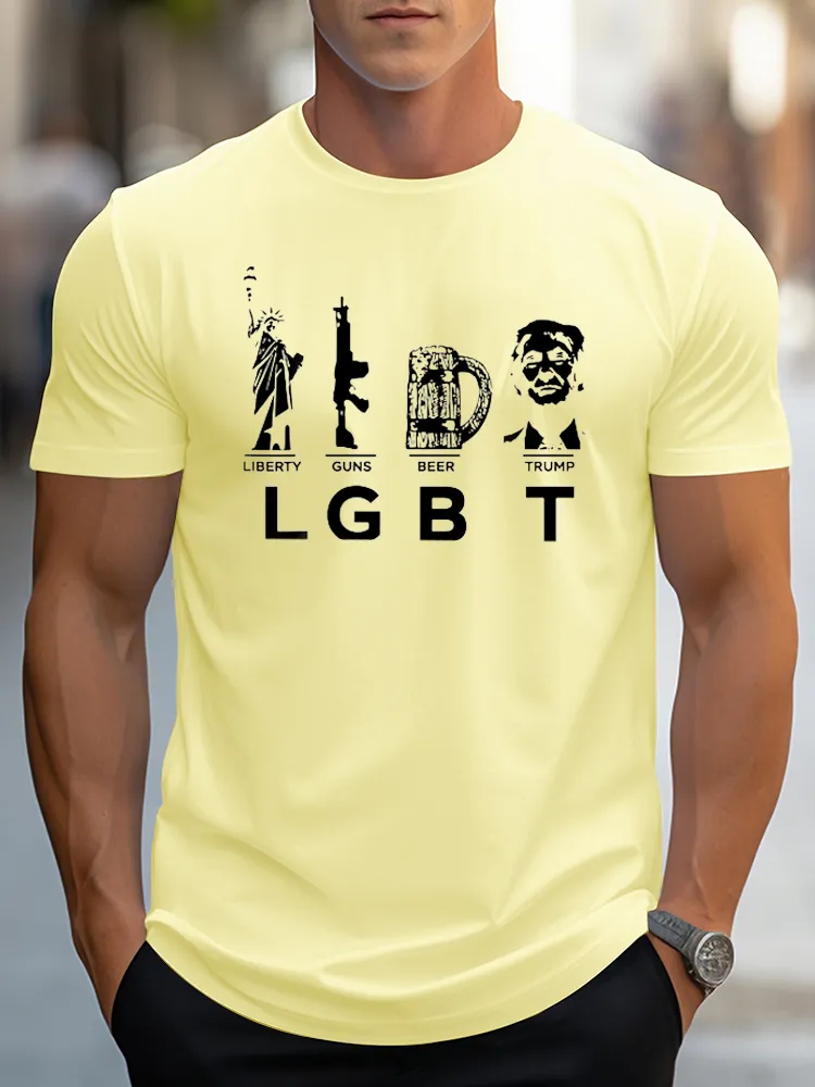 Men'S This Liberty, Guns, Beer Tee Trump LGBT