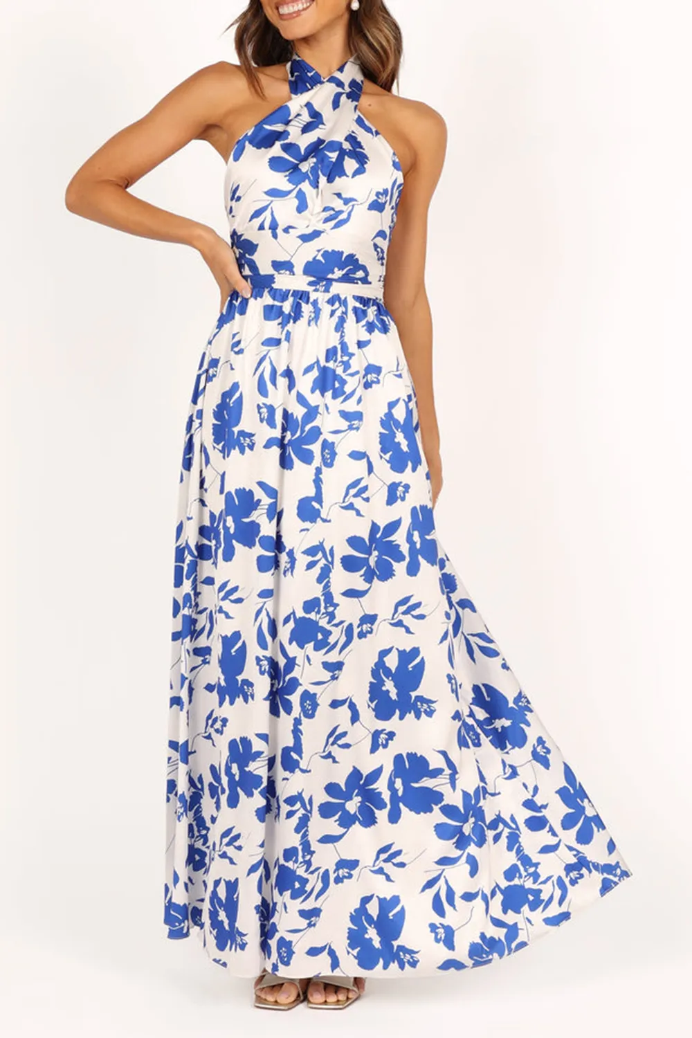 ELEGANT PRINTED OFF-THE-SHOULDER DRESS