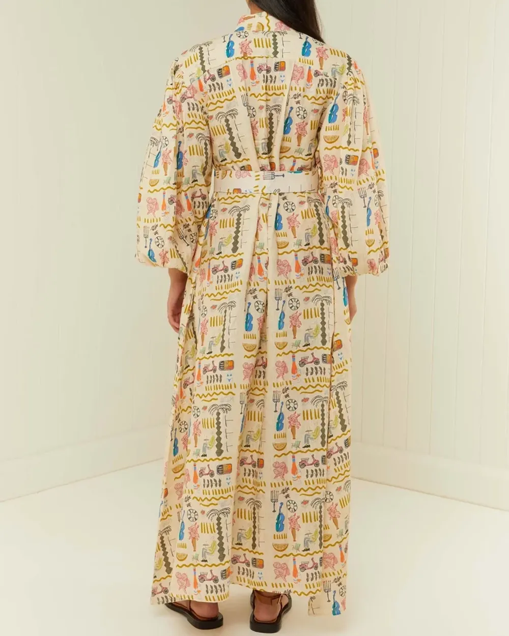 Linen Stand-Up Collar Dress