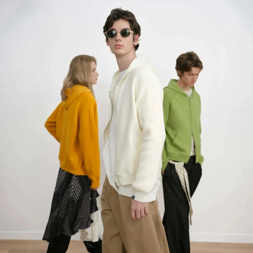 Multi-Color Anti-Pilling Loose And Simple Hooded Knitted Cardigan Sweater 2026, Fashionable, Trendy, Casual, Unisex, Versatile, And Preppy Style.