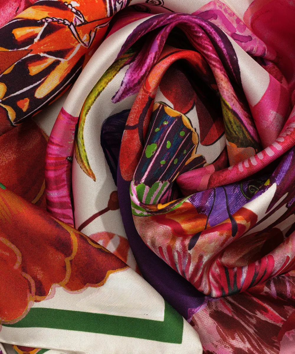 Magic Garden Art Graphic Silk Square Scarf