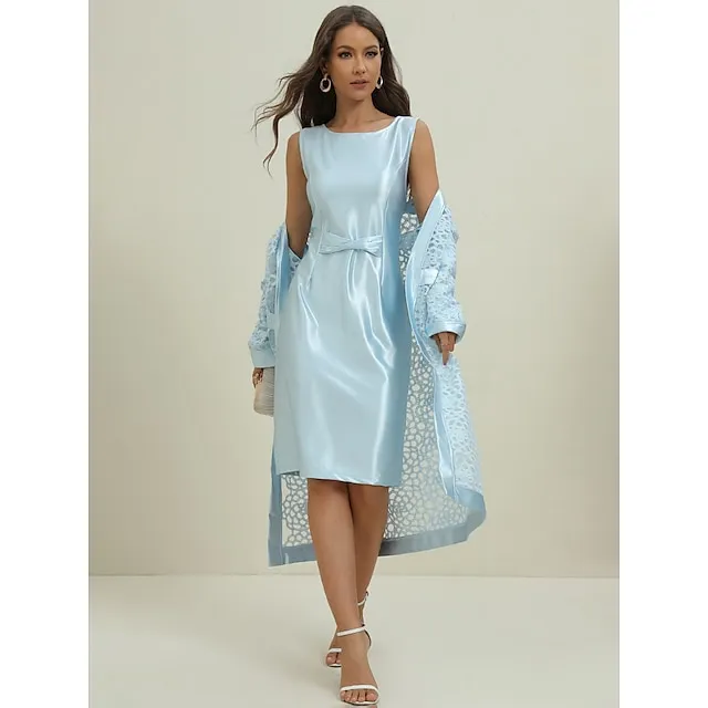 Women's Lace Dress Dress Set Midi Dress Purple Pink Yellow Light Blue Gray Long Sleeve Pure Color Lace Hollow Out Spring Fall Crew Neck Elegant Party Spring Dress