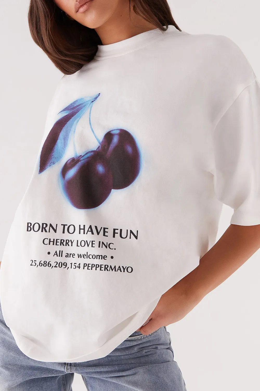 Born To Have Fun Oversized Graphic Tee
