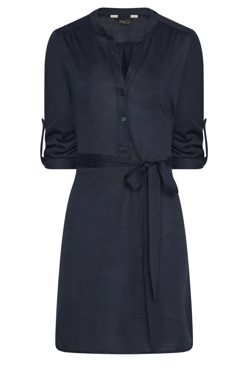 M&Co Navy Blue Tie Waist Tunic Dress