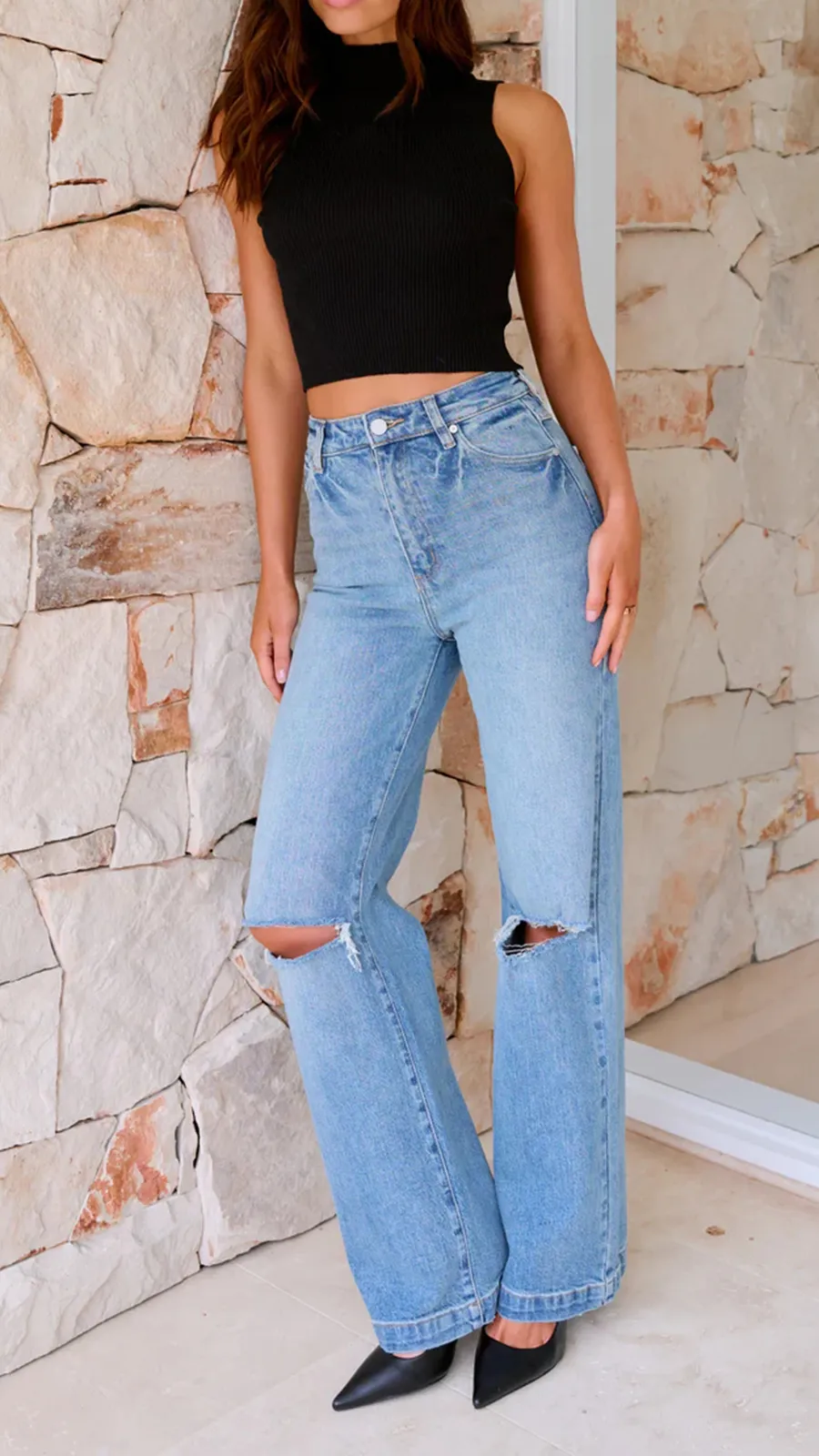 High Rise Waist Stretch Jeans