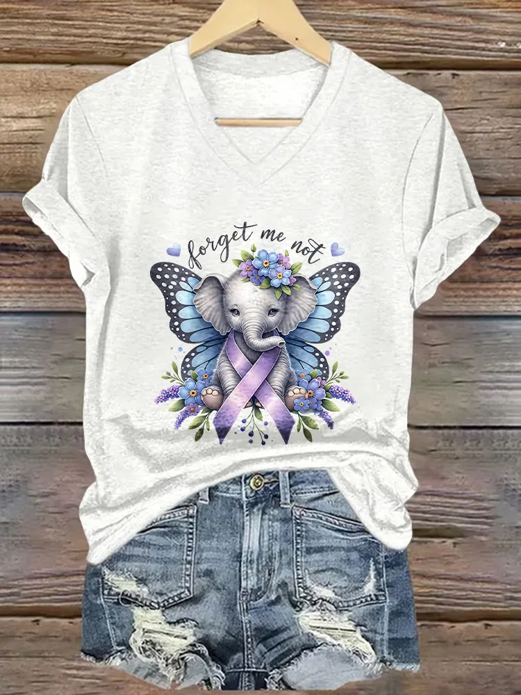 Women'S  Forget Me Not V-Neck T-Shirt