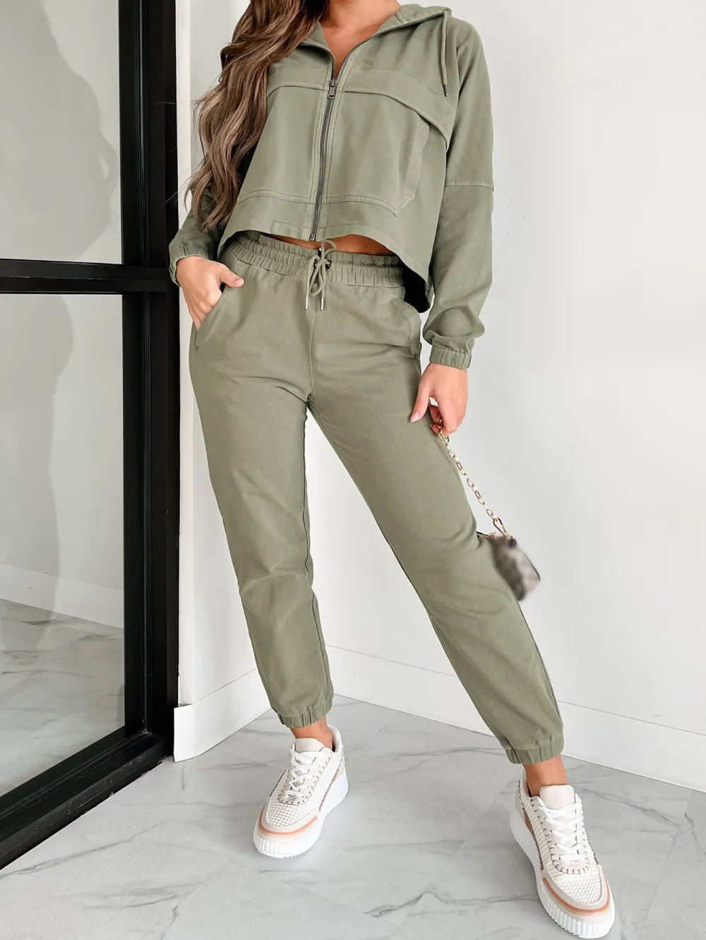 Military Green Hooded Utility Jacket