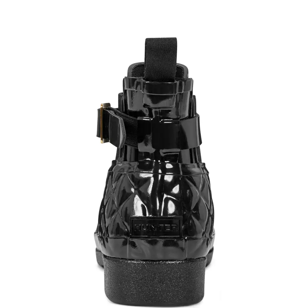 Women's Quilted Gloss Refined Slim Fit Chelsea Boots