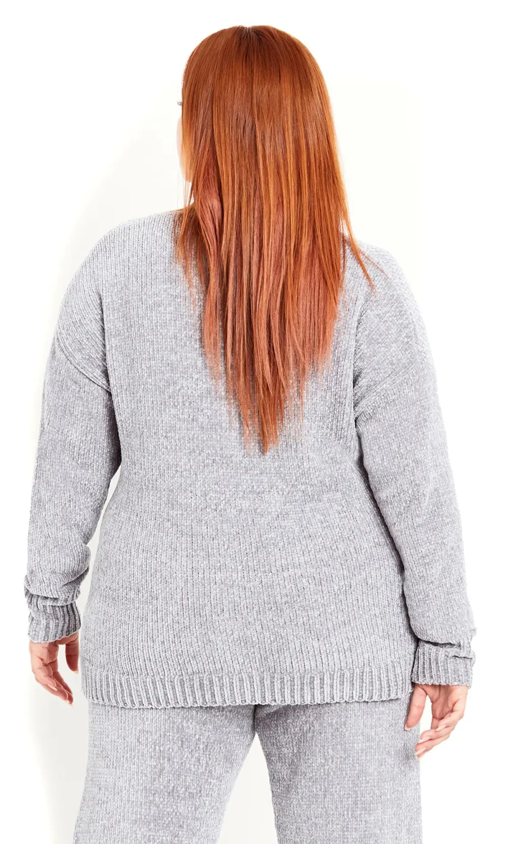 Evans Grey Chenille Cardigan