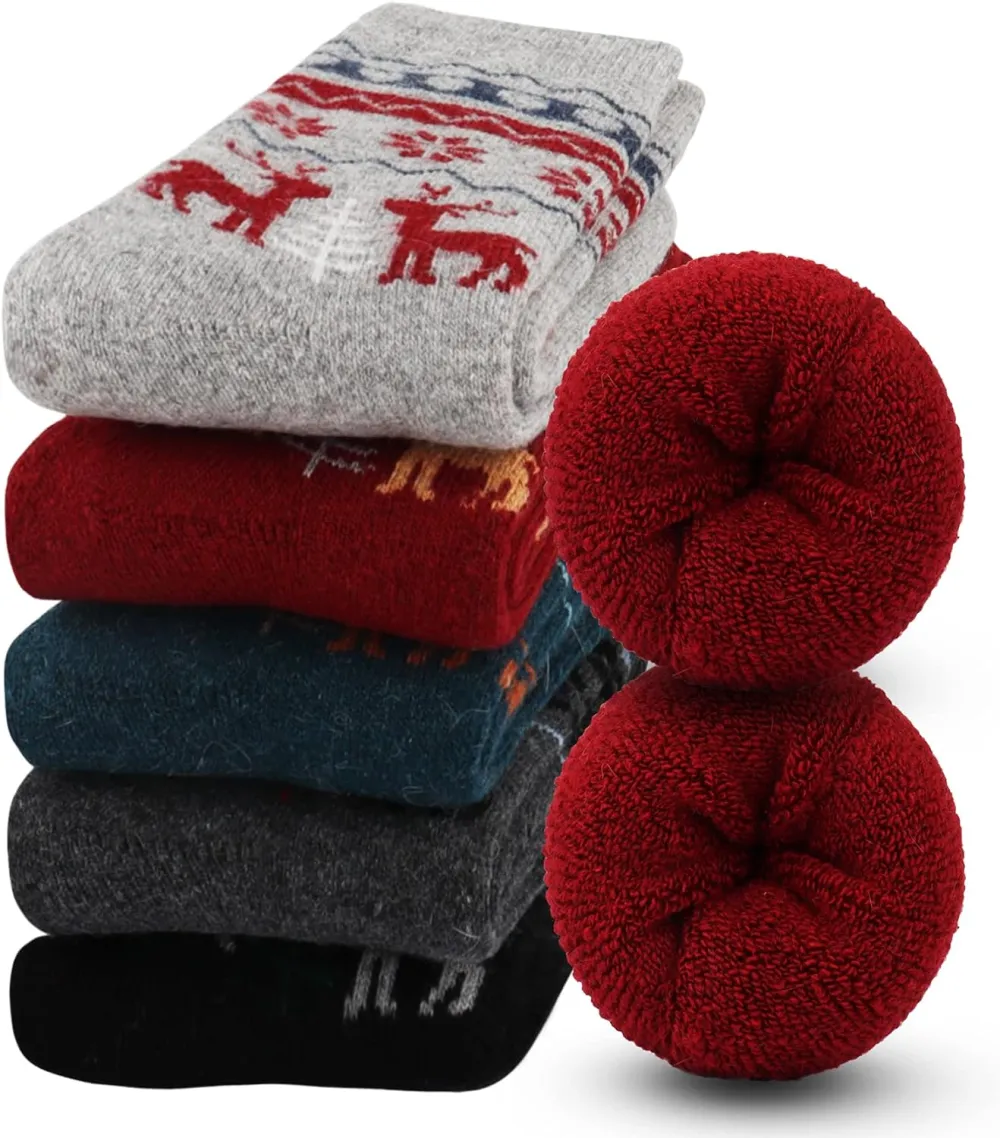 Jeasona Wool Socks for Women Warm Winter Thermal Thick Socks Gifts for Women Mom