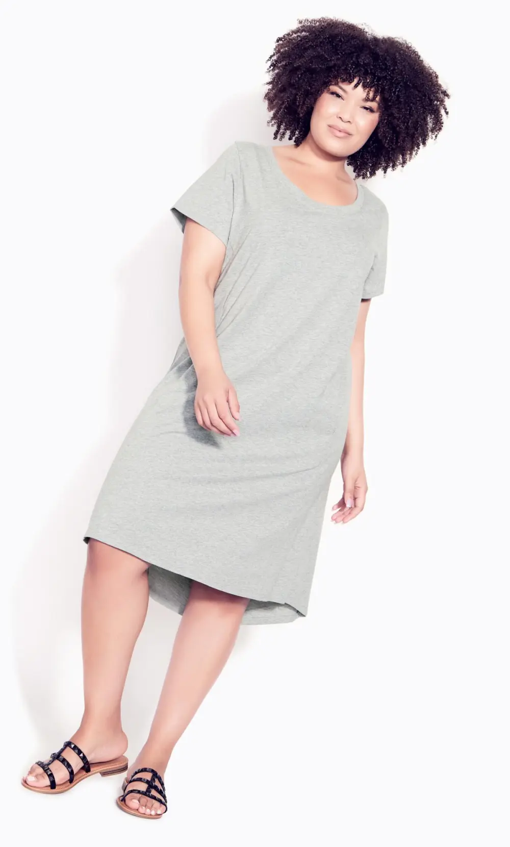 Evans Grey Pocket Detail T-Shirt Dress