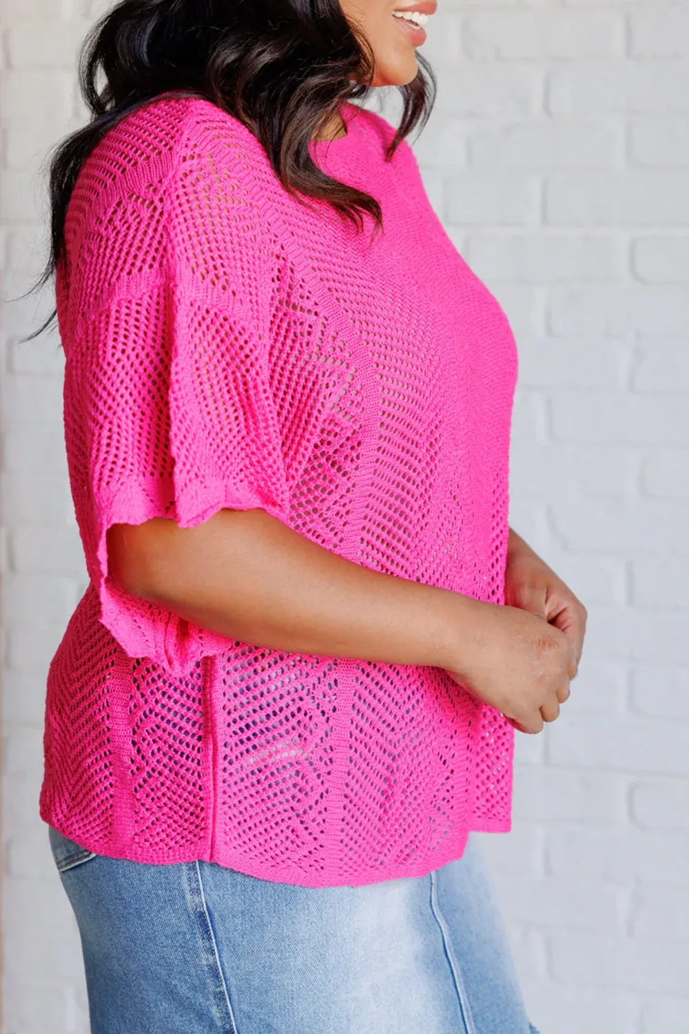 Classic Pink Simple Temperament Knitted Top