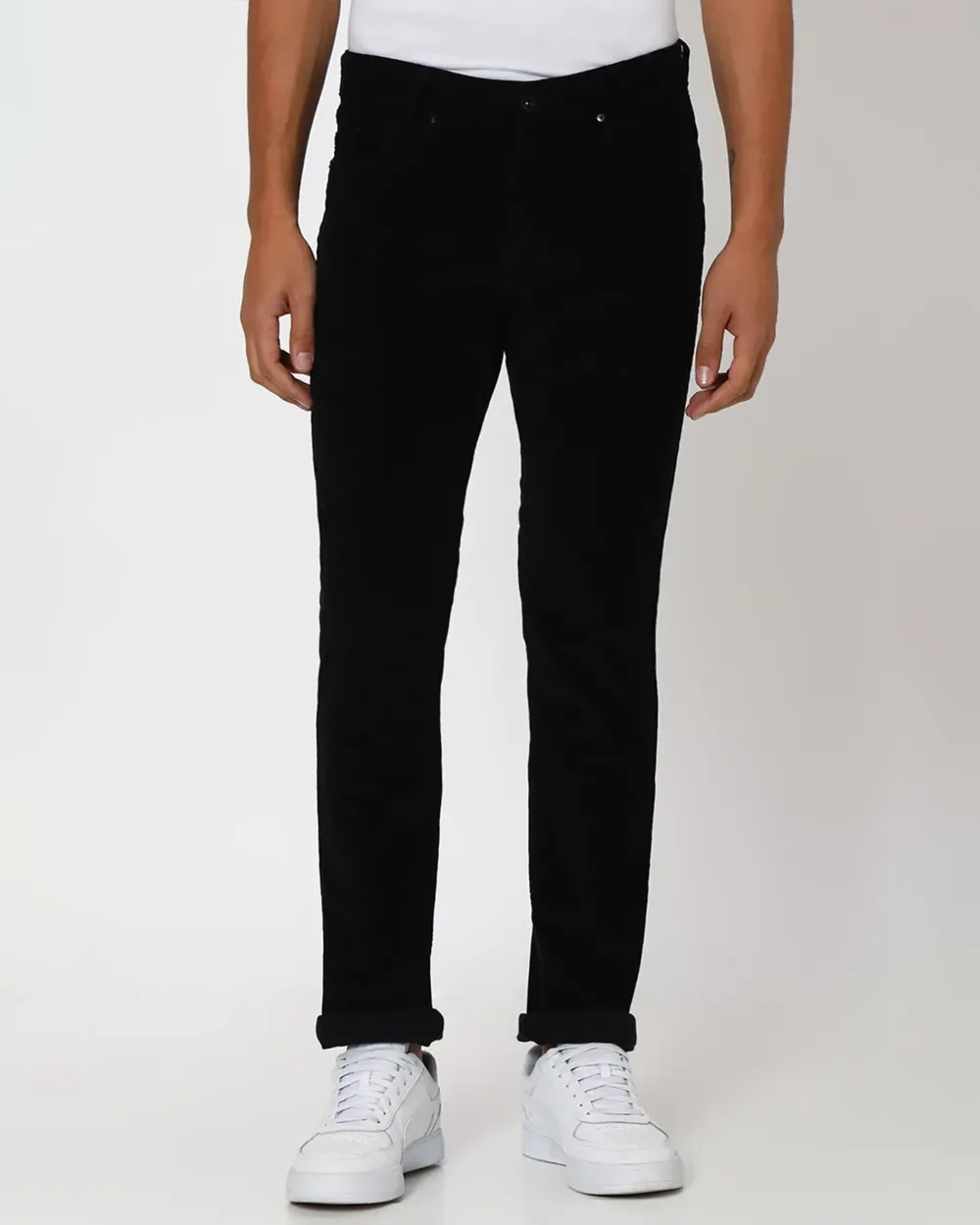 Classic Daily Slim-Fit Straight-Leg Navy Cotton Trousers