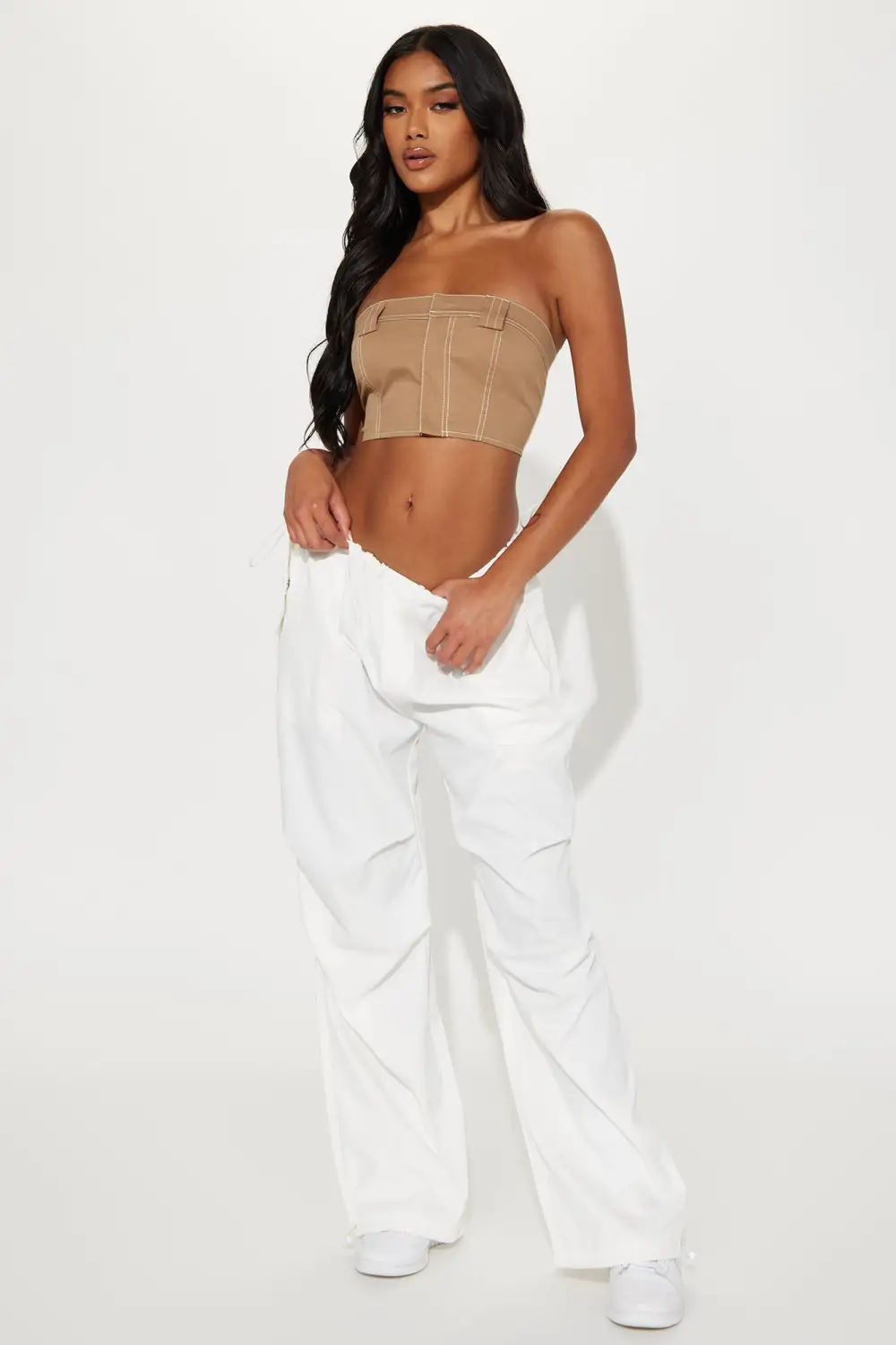Let's Go Back Tube Top - Taupe