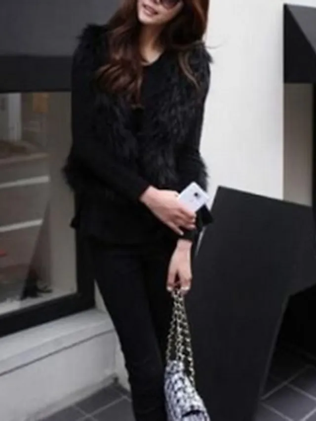 Women's Vest Wedding Daily Weekend Winter Regular Coat V Neck Regular Fit Jacket Sleeveless White Black Camel