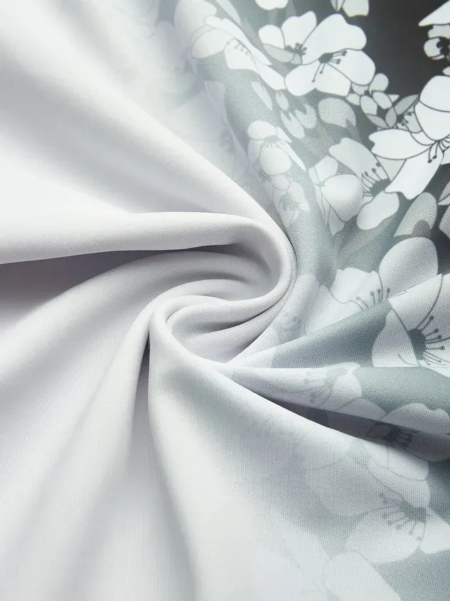 Casual Floral Printing Scoop Neck Tankinis Two-Piece Set