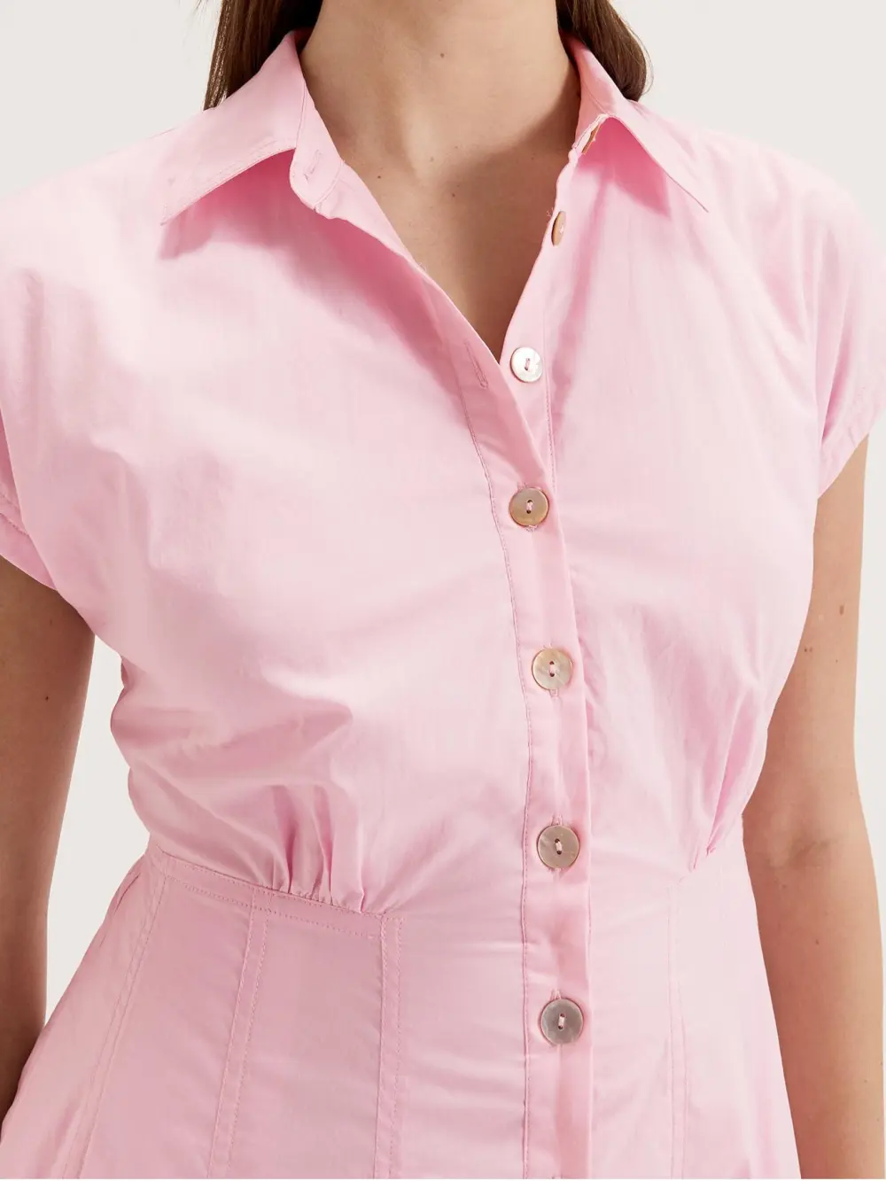 Pink Flattering Fit Shirt Dress