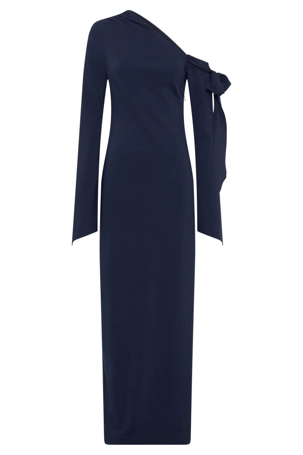 One Shoulder Crepe Maxi Dress