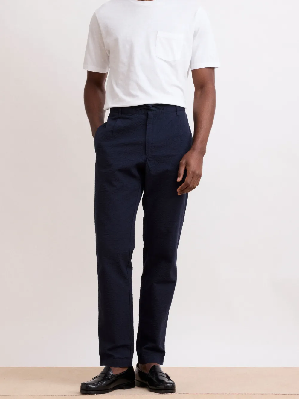 Men's Deep Blue Straight Fit Pants
