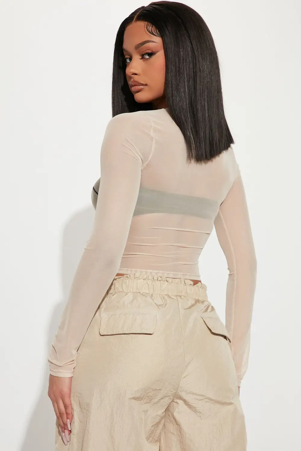 Art Of Love Mesh Top - Taupe