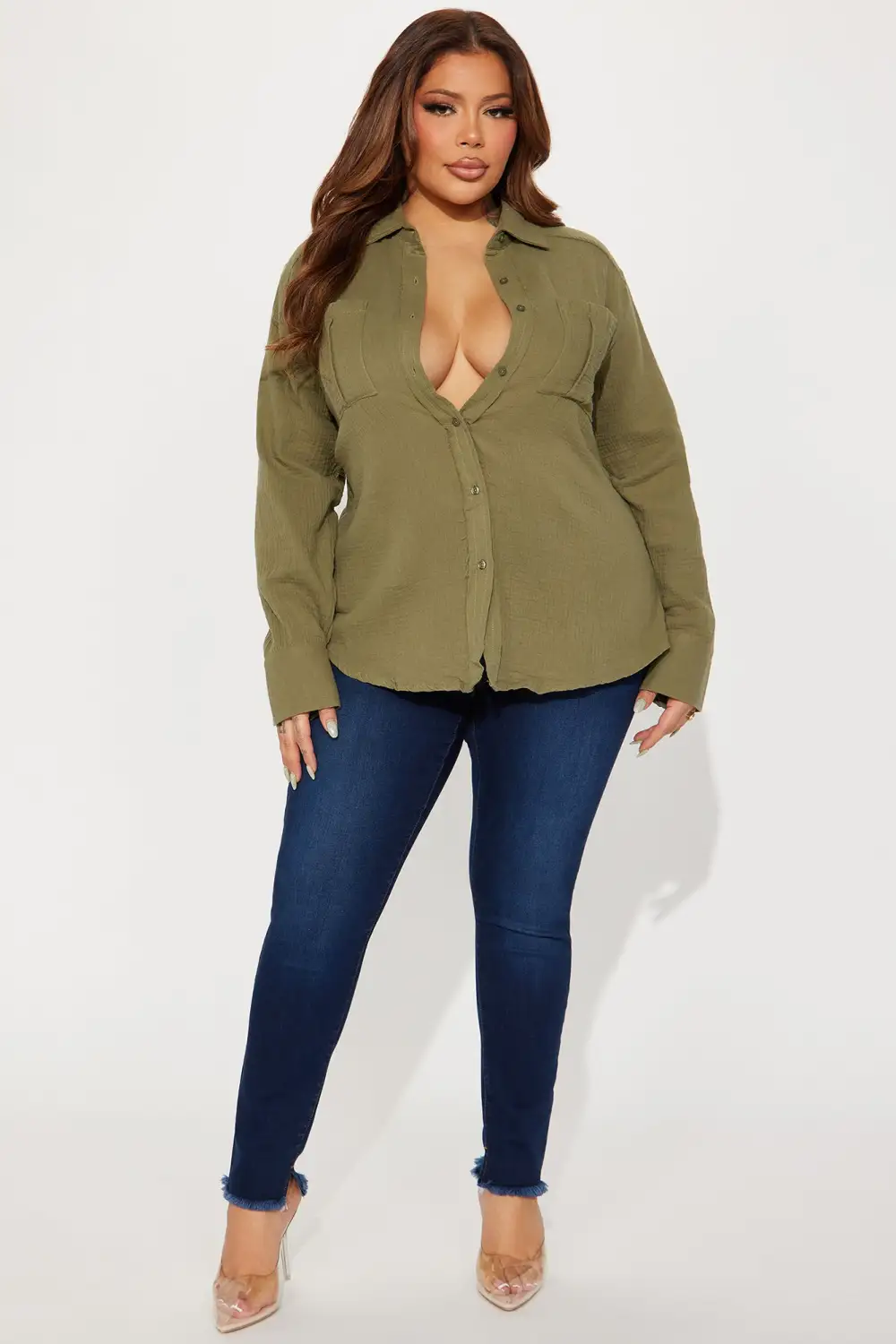 Willow Oversized Gauze Shirt - Olive